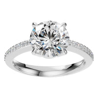 RI-6632 White Gold Ring SET - Front View
