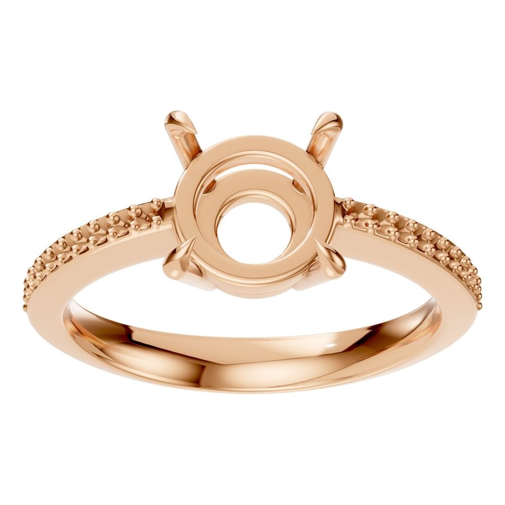 RI-6632 Rose Gold Ring UNSET - Front View