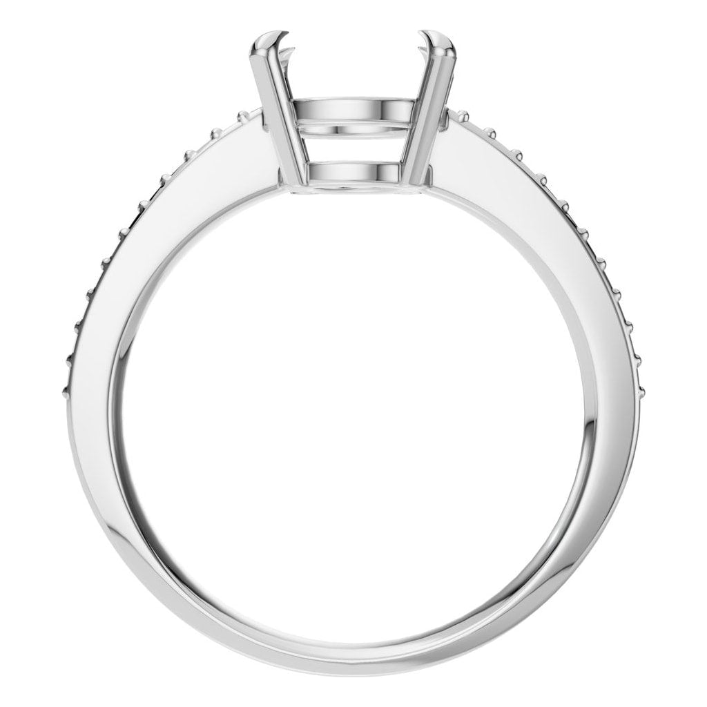 RI-6632 White Gold Ring UNSET - Top View
