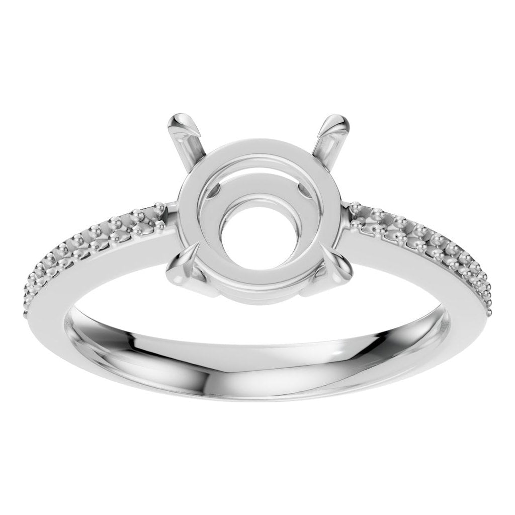 RI-6632 White Gold Ring UNSET - Front View