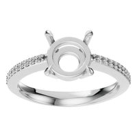 RI-6632 White Gold Ring UNSET - Front View
