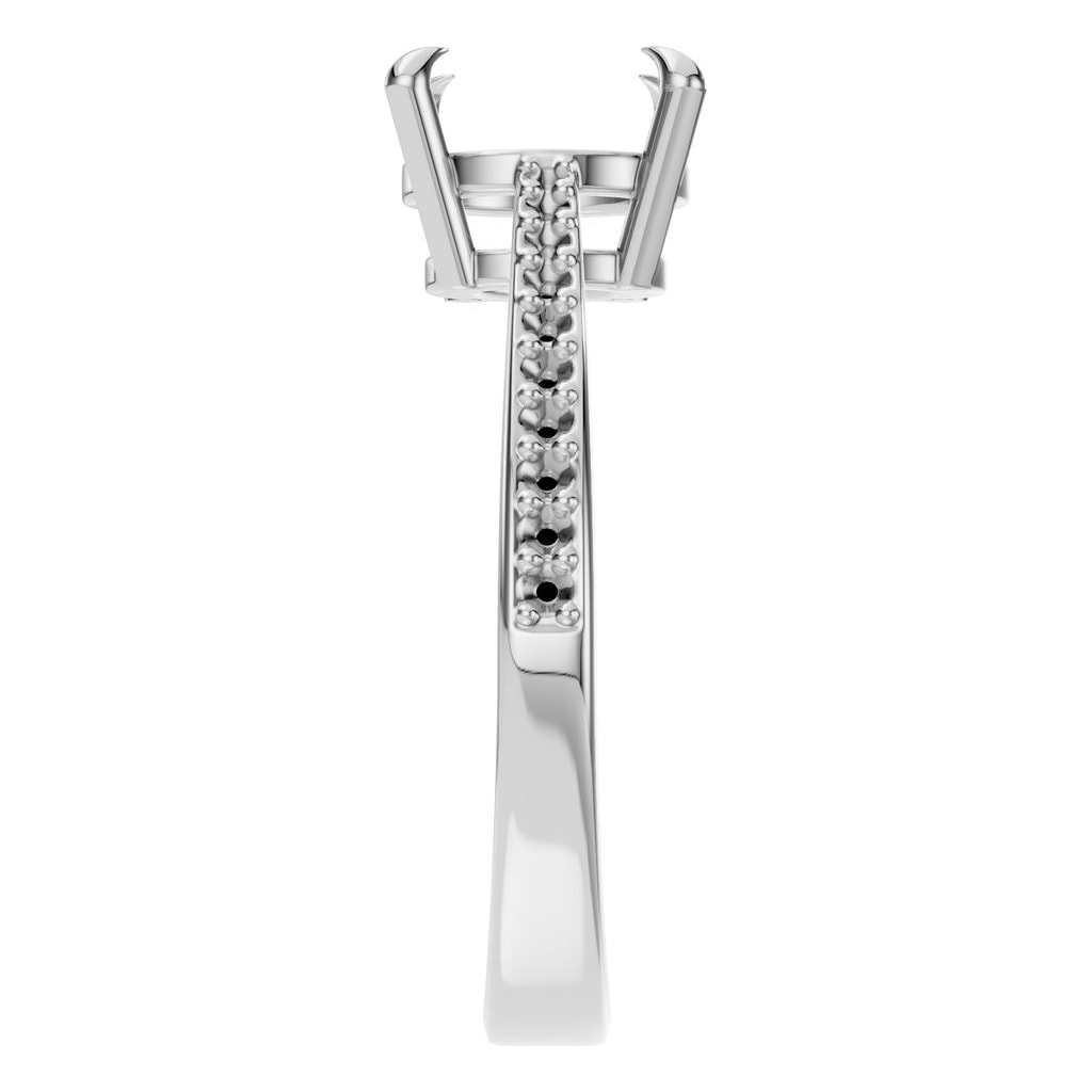 RI-6632 White Gold Ring UNSET - Side View