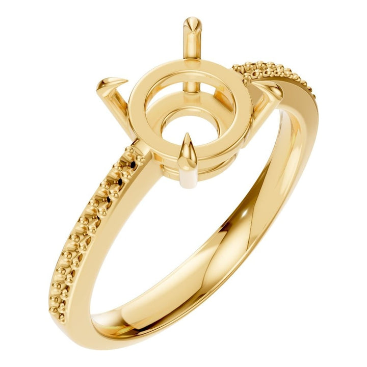 Accented Solitaire Ring Mounting - Round 8mm