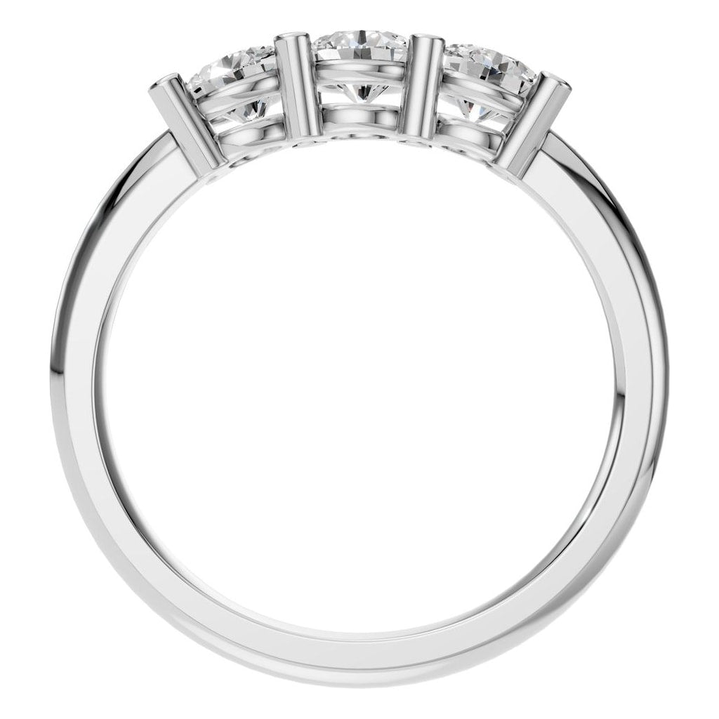 RI-6713 White Gold Ring SET - Top View