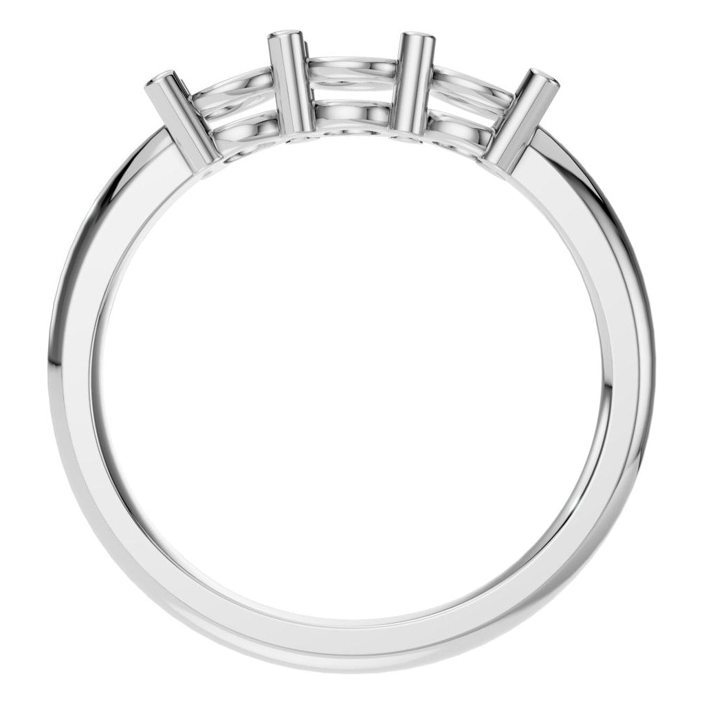 RI-6713 White Gold Ring UNSET - Top View