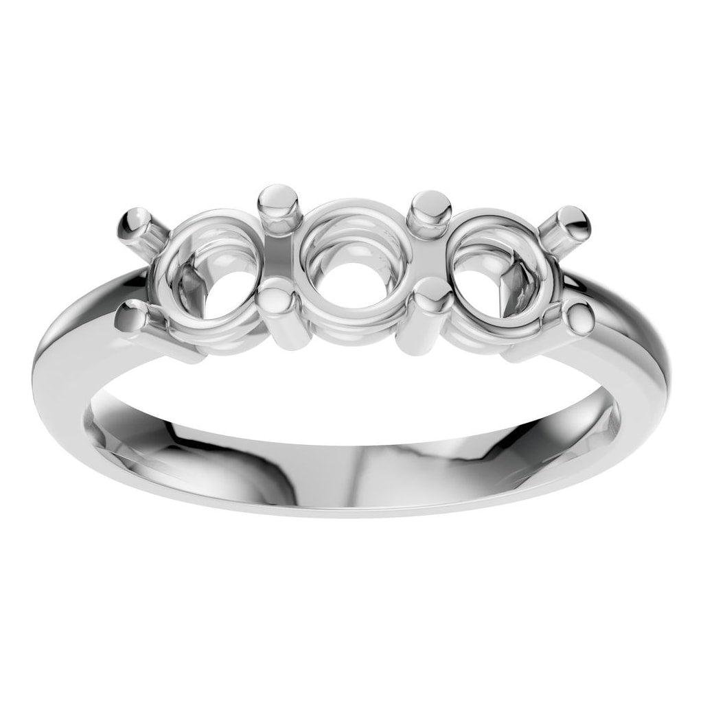 RI-6713 White Gold Ring UNSET - Front View
