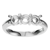 RI-6713 White Gold Ring UNSET - Front View
