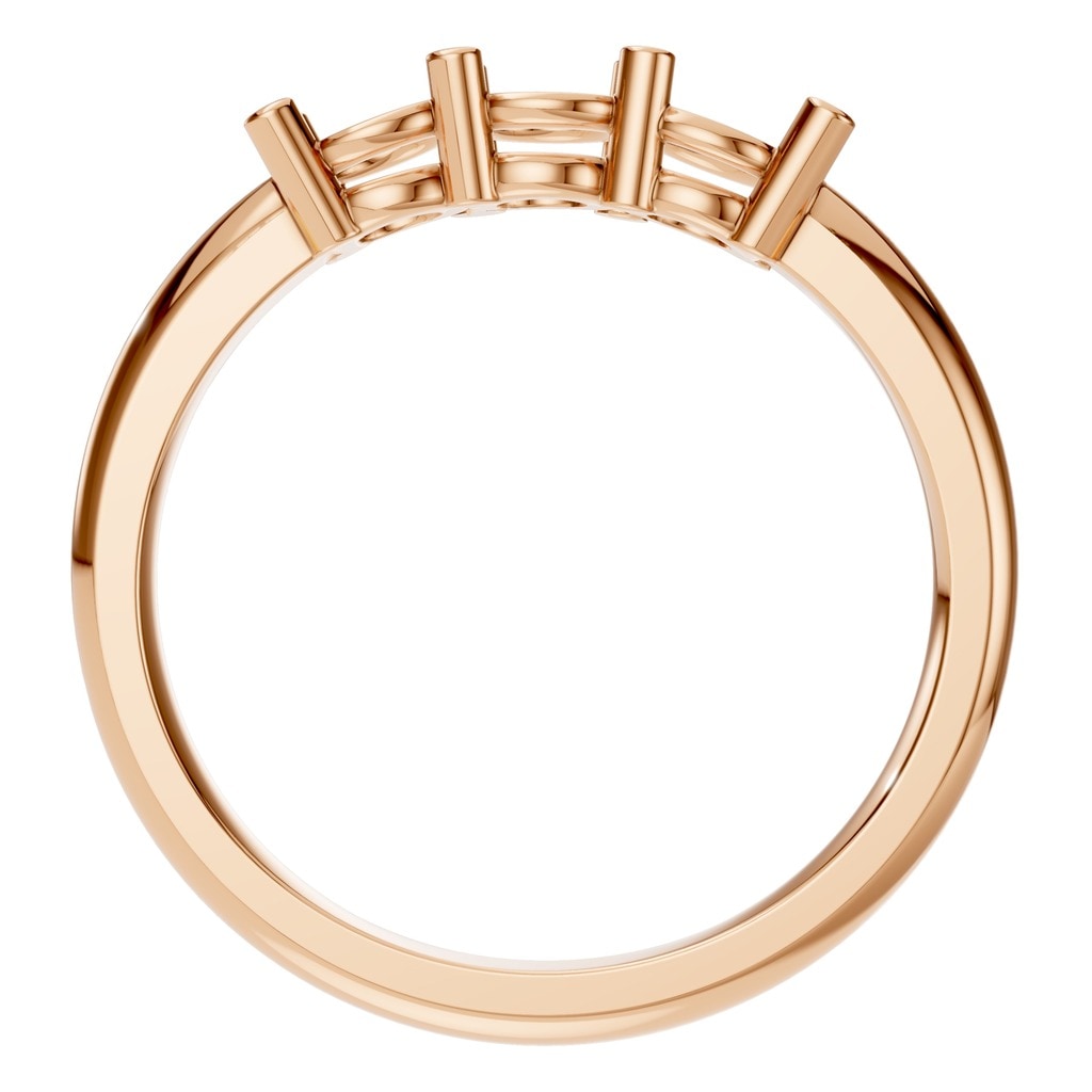 RI-6713 Rose Gold Ring UNSET - Top View