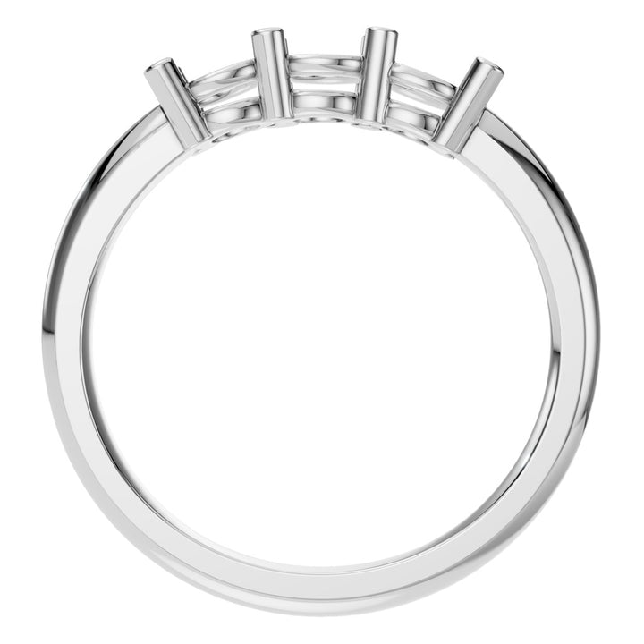 Three Stone Ring Mounting - Round 4.3mm