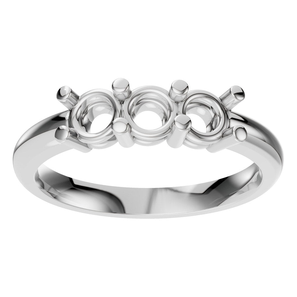 RI-6713 White Gold Ring UNSET - Front View