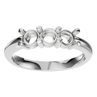 RI-6713 White Gold Ring UNSET - Front View