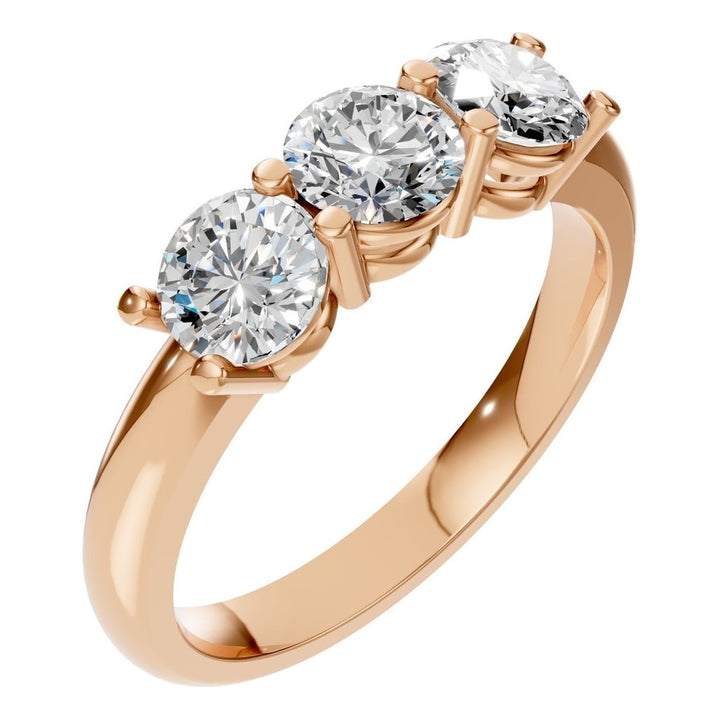 Three Stone Ring Mounting - Round 4.7mm