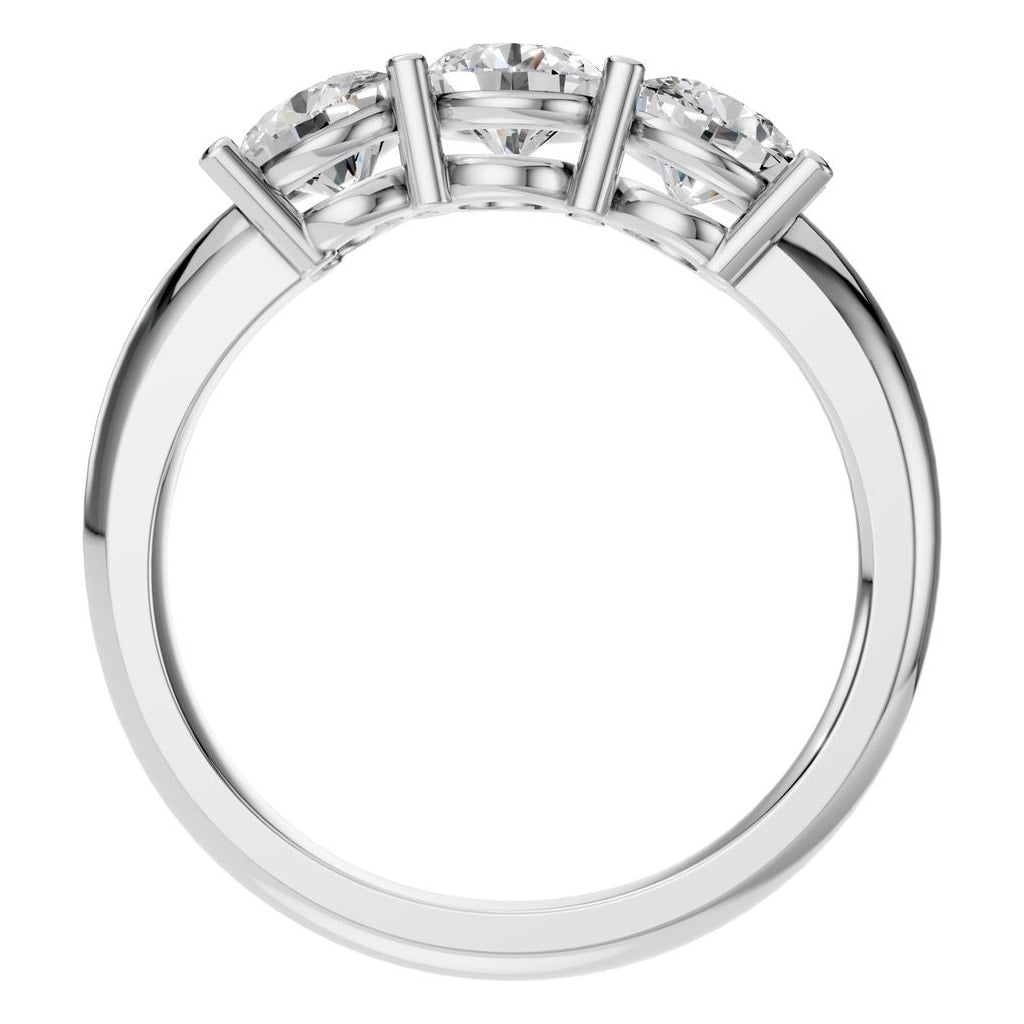 RI-6713 White Gold Ring SET - Top View