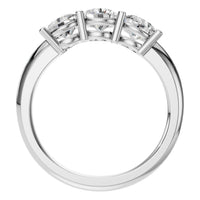 RI-6713 White Gold Ring SET - Top View