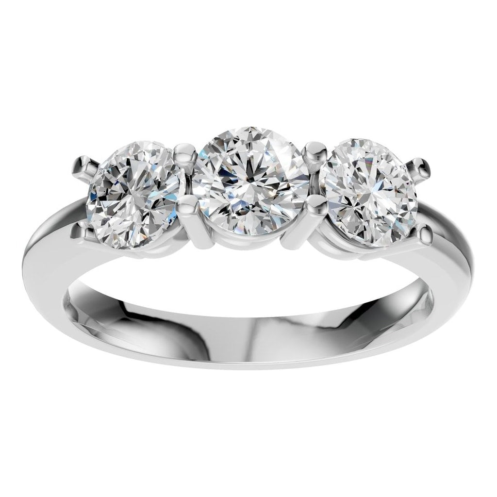 RI-6713 White Gold Ring SET - Front View