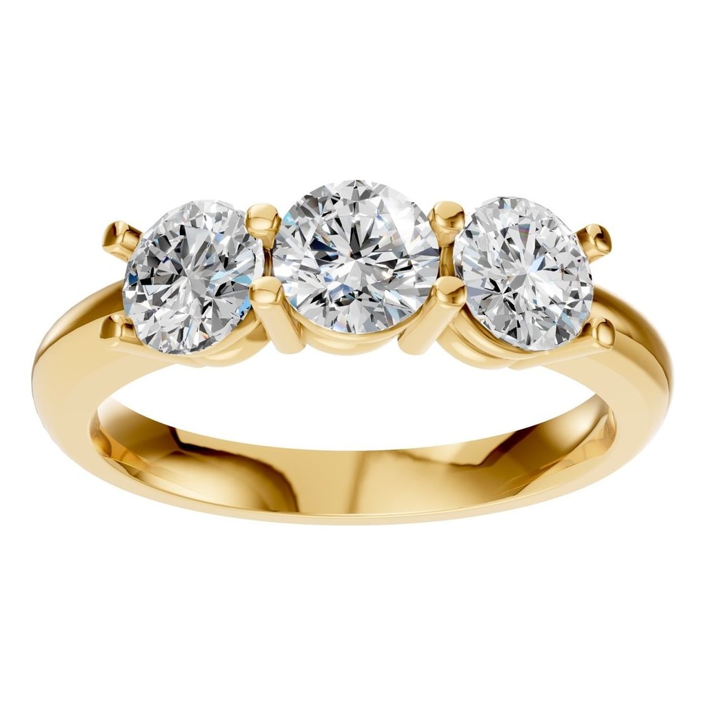 RI-6713 Yellow Gold Ring SET - Front View