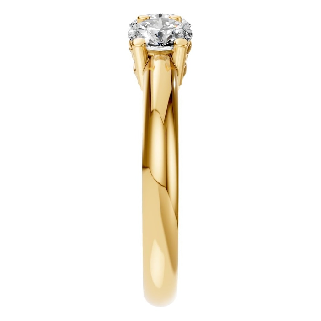 RI-6713 Yellow Gold Ring SET - Side View