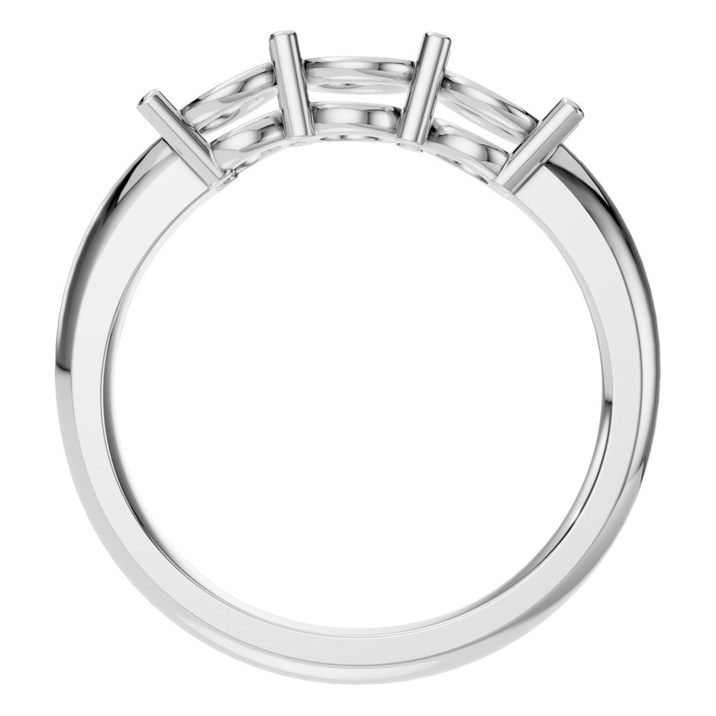 RI-6713 White Gold Ring UNSET - Top View