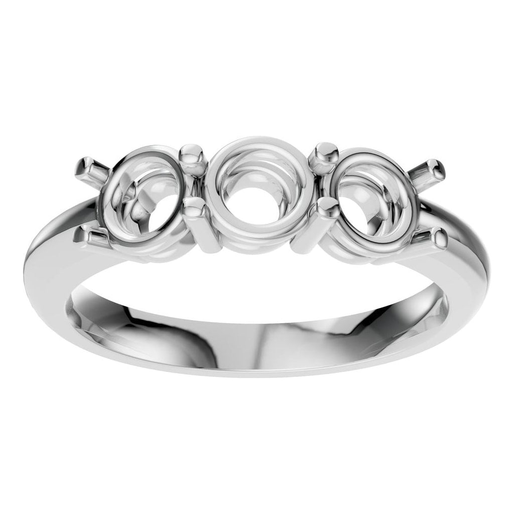 RI-6713 White Gold Ring UNSET - Front View