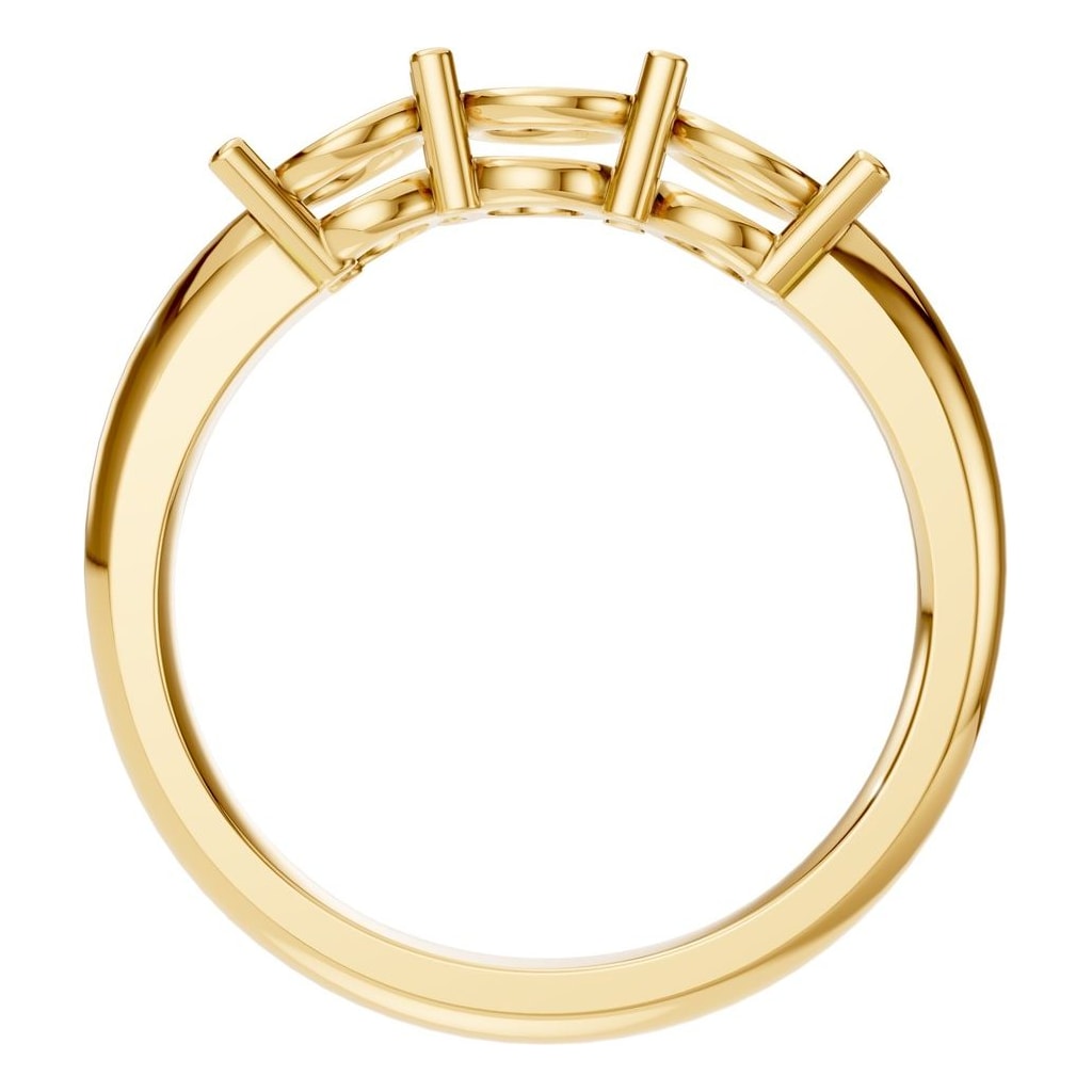 RI-6713 Yellow Gold Ring UNSET - Top View