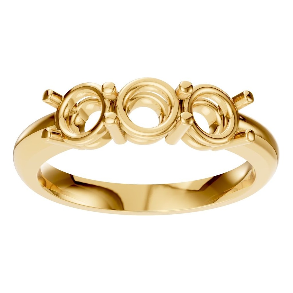 RI-6713 Yellow Gold Ring UNSET - Front View
