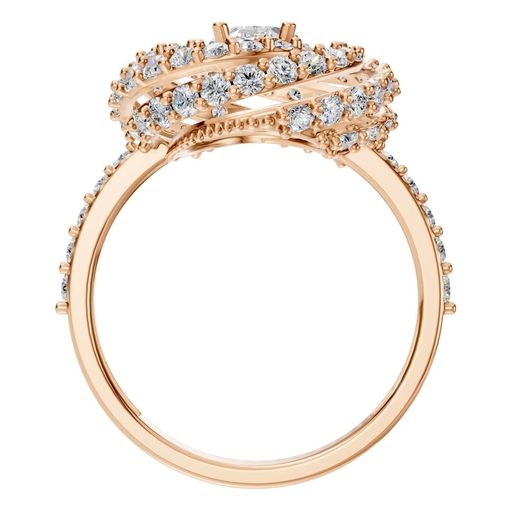 RI-6726 Rose Gold Ring SET - Top View
