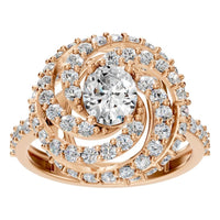 RI-6726 Rose Gold Ring SET - Front View