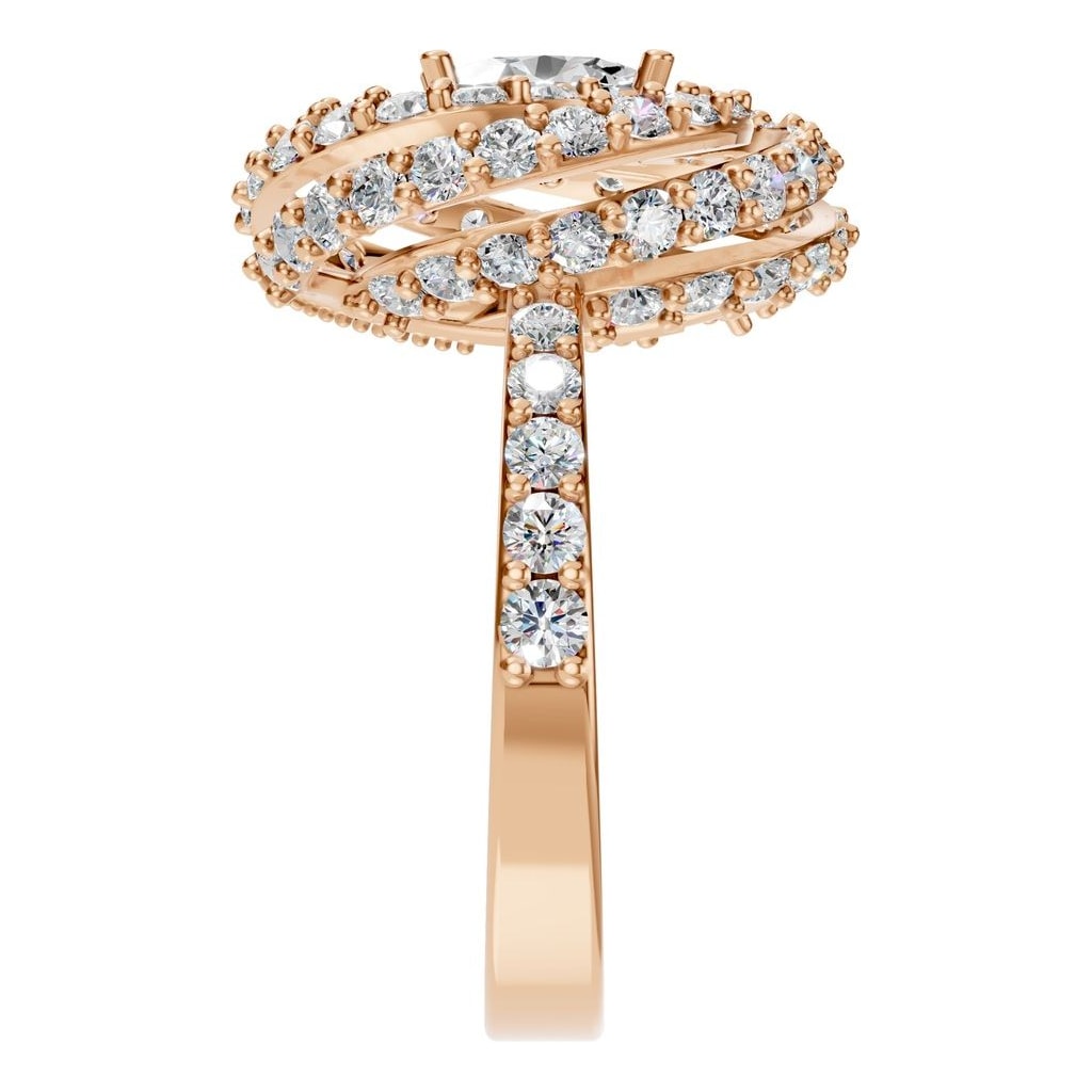 RI-6726 Rose Gold Ring SET - Side View