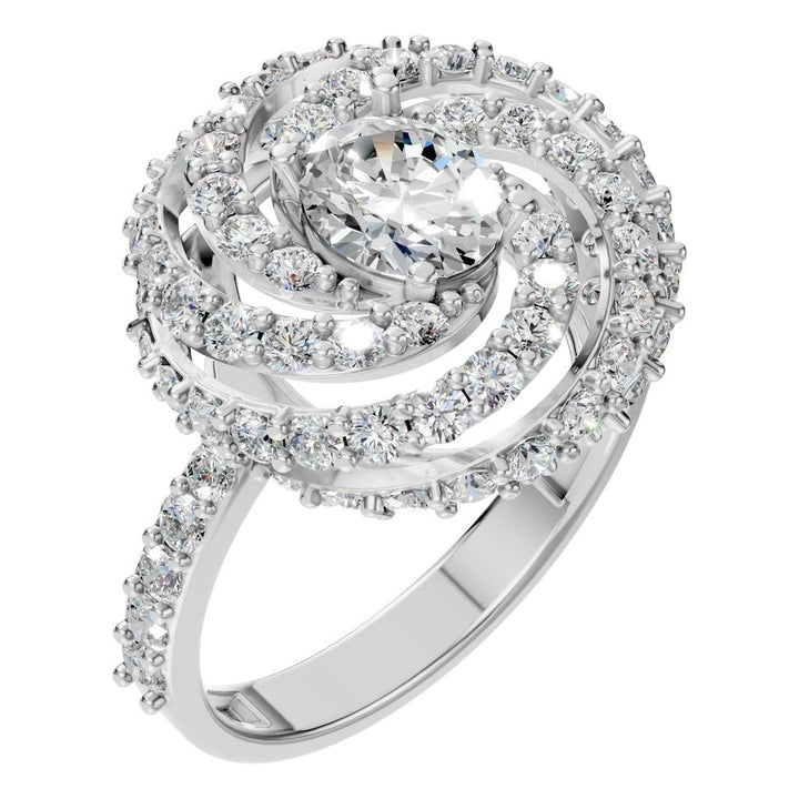 Spiral Halo Ring Mounting - Oval 6.5x4.5mm