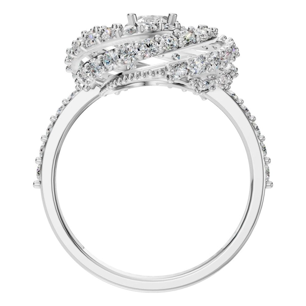 RI-6726 White Gold Ring SET - Top View