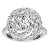 RI-6726 White Gold Ring SET - Front View