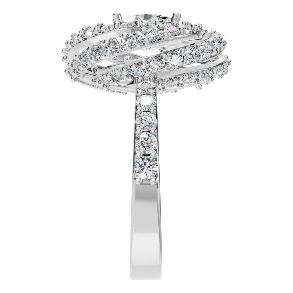 RI-6726 White Gold Ring SET - Side View