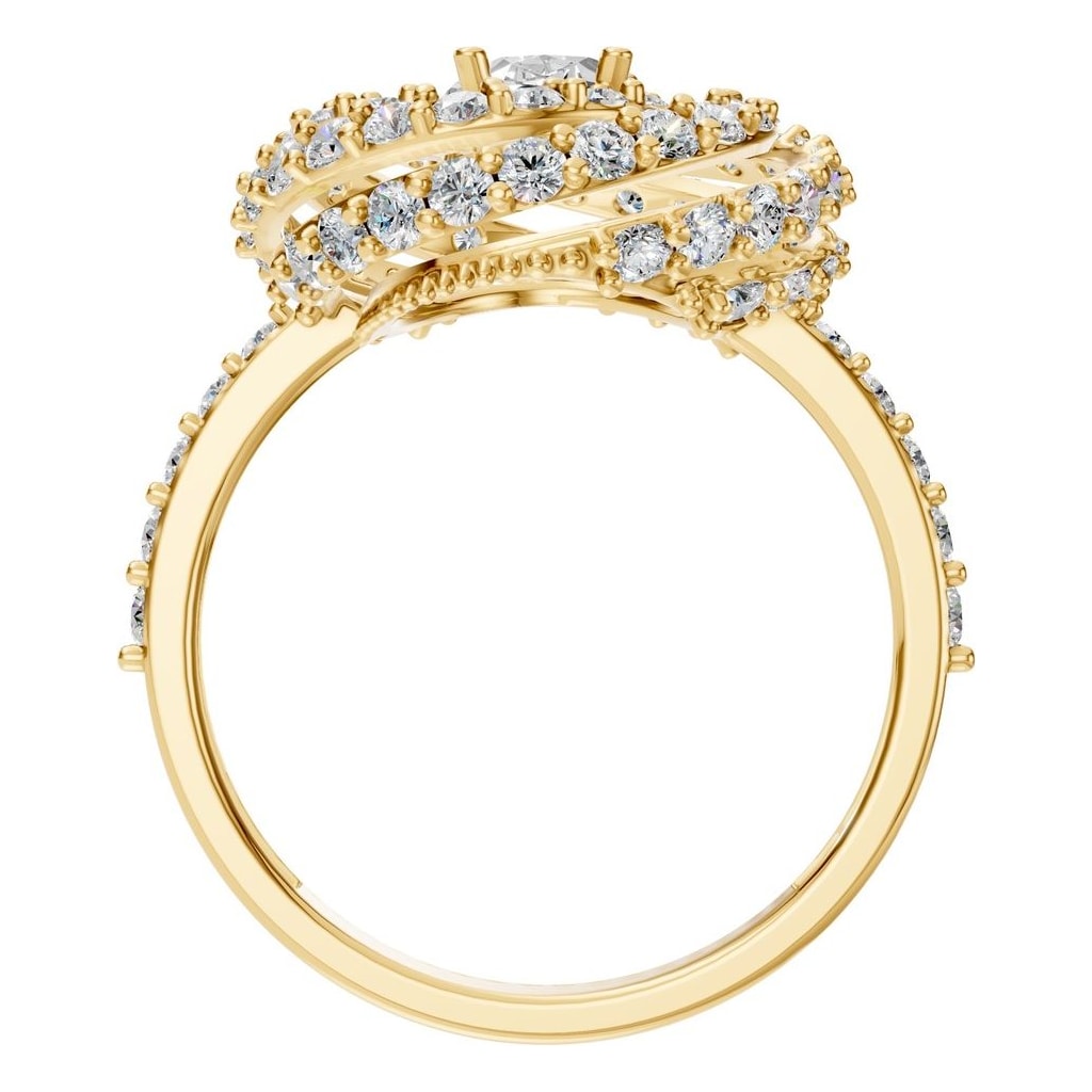 RI-6726 Yellow Gold Ring SET - Top View