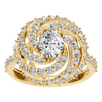 RI-6726 Yellow Gold Ring SET - Front View