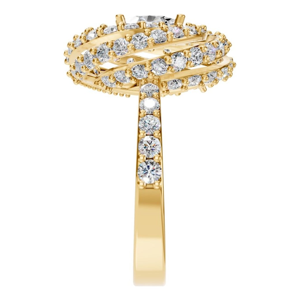 RI-6726 Yellow Gold Ring SET - Side View