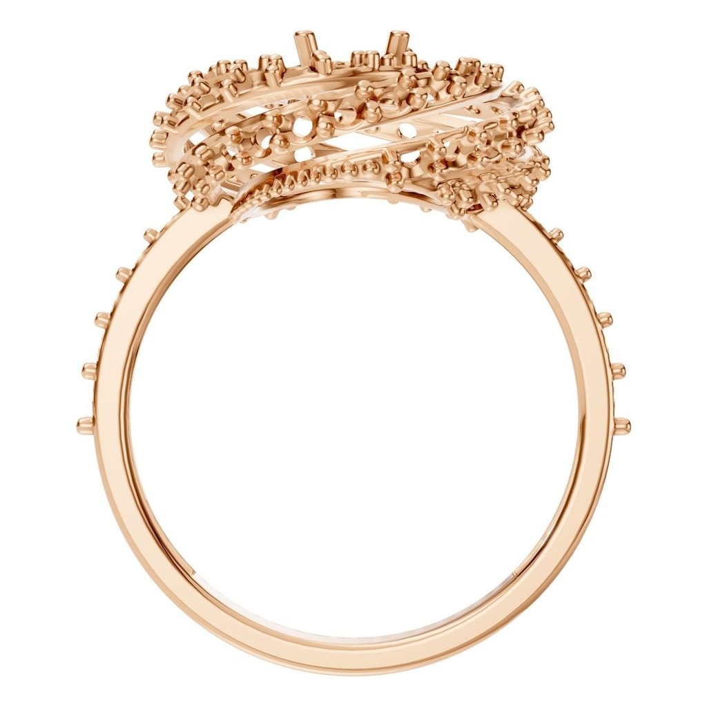 RI-6726 Rose Gold Ring UNSET - Top View