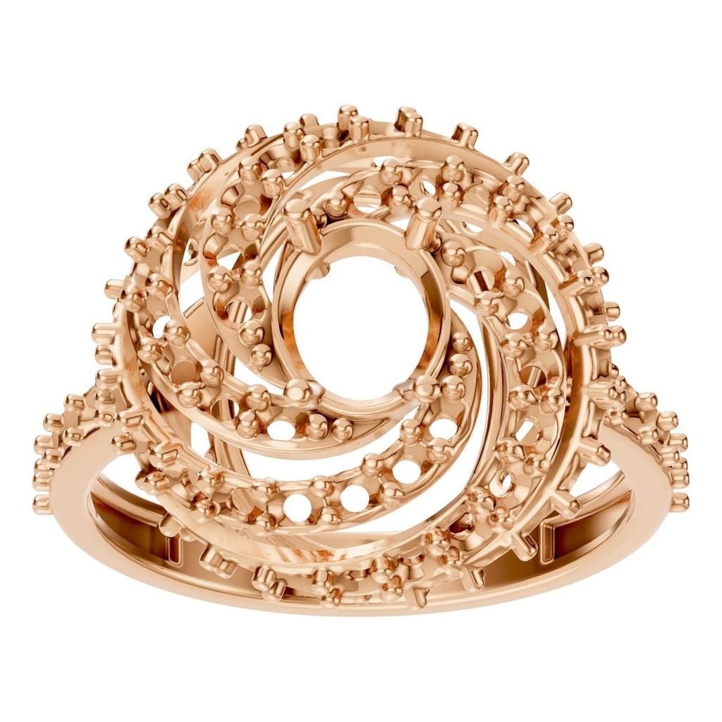 RI-6726 Rose Gold Ring UNSET - Front View