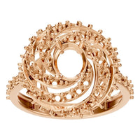 RI-6726 Rose Gold Ring UNSET - Front View