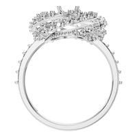 RI-6726 White Gold Ring UNSET - Top View