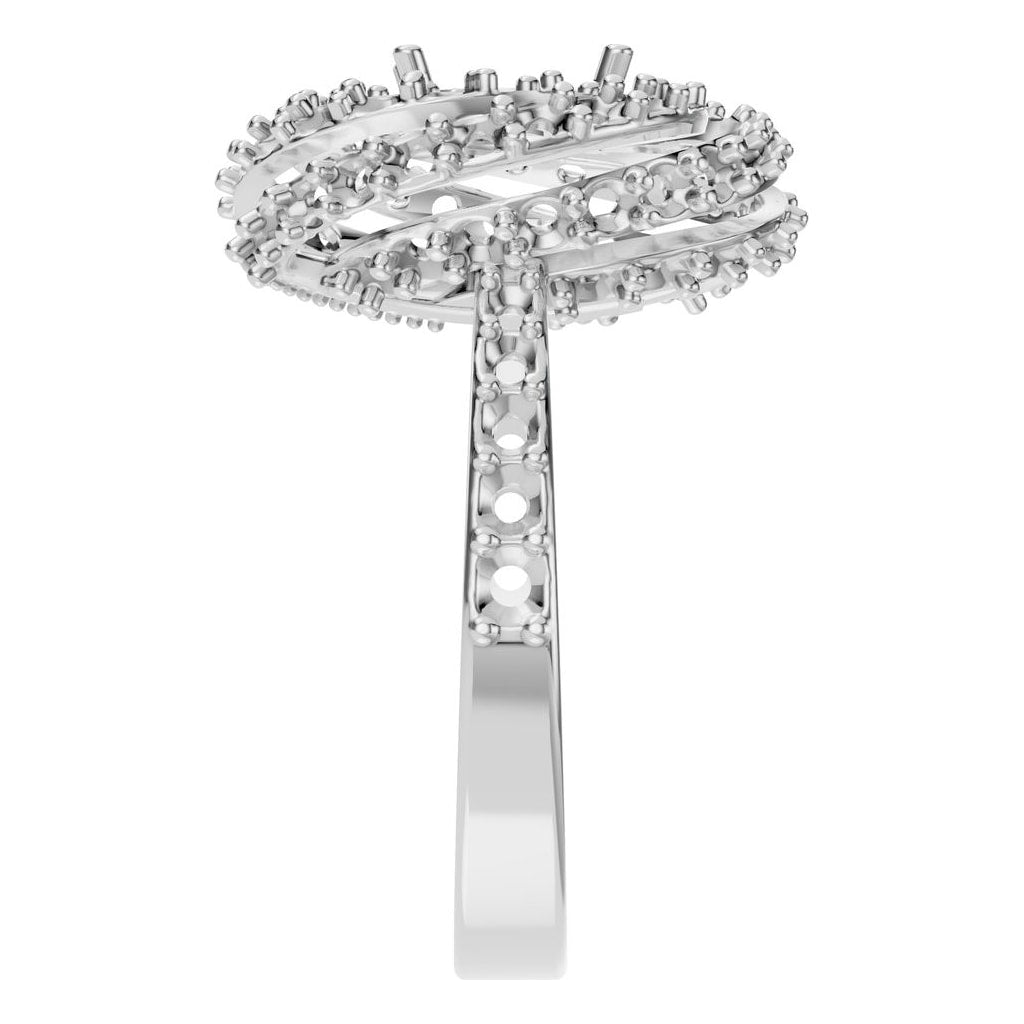 RI-6726 White Gold Ring UNSET - Side View