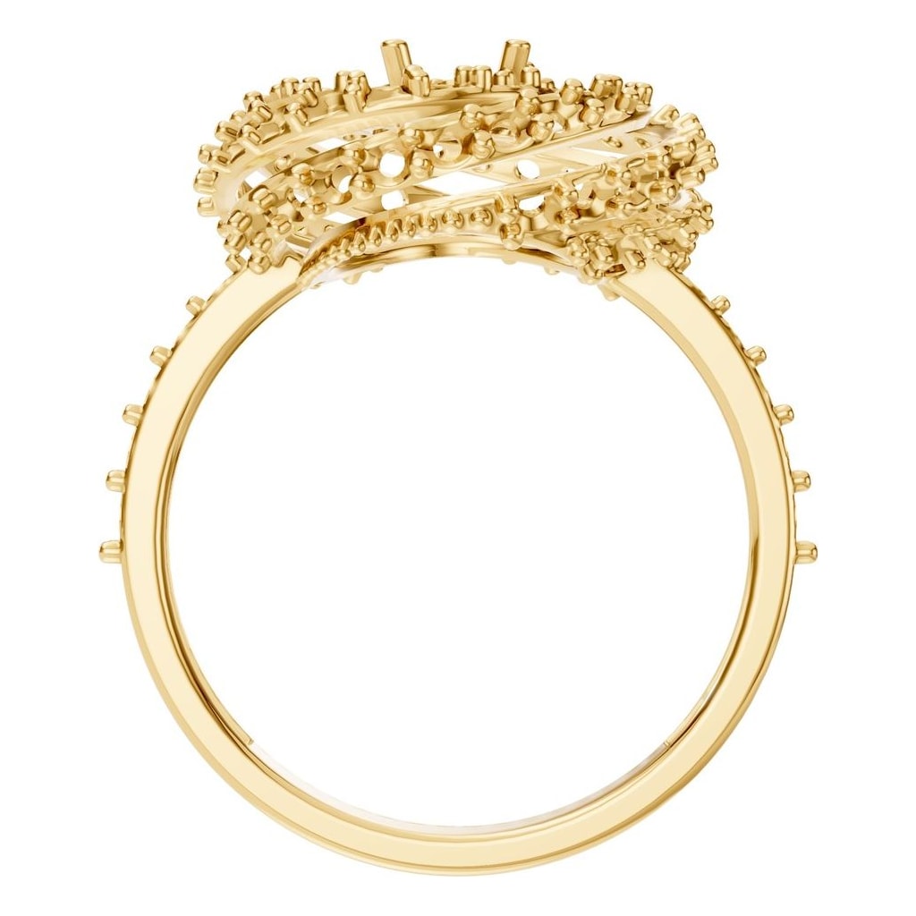 RI-6726 Yellow Gold Ring UNSET - Top View