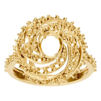 RI-6726 Yellow Gold Ring UNSET - Front View
