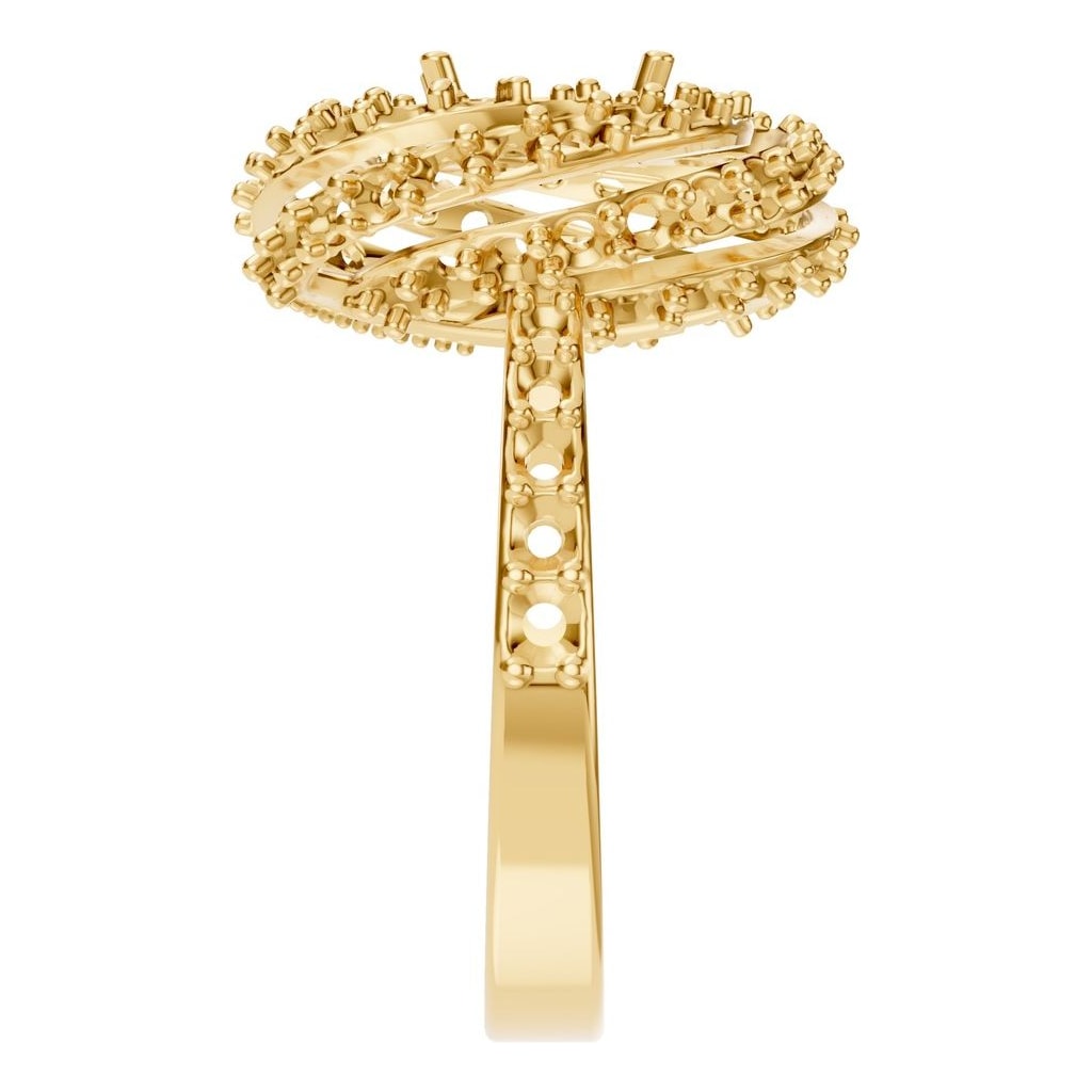 RI-6726 Yellow Gold Ring UNSET - Side View