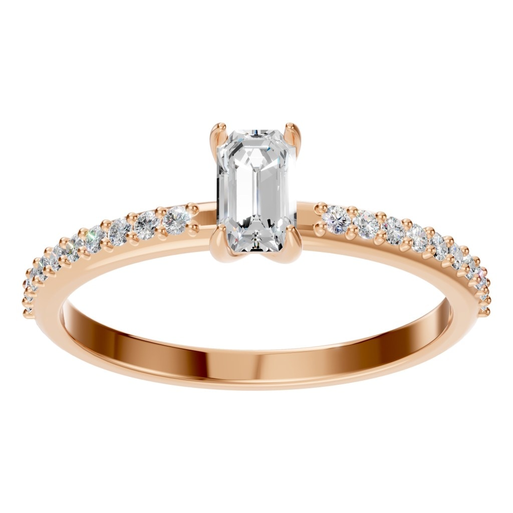 RI-6740 Rose Gold Ring SET - Front View