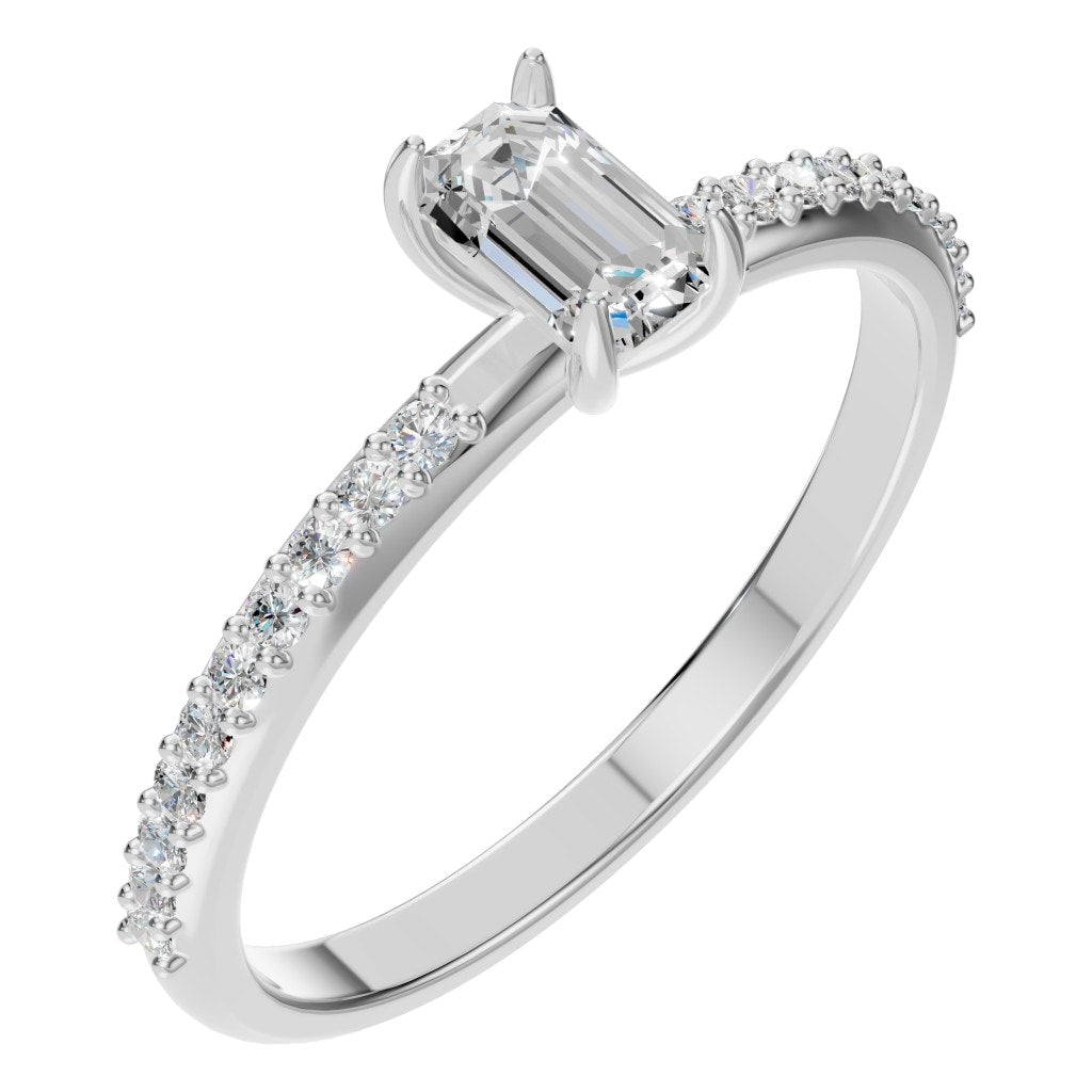 RI-6740 White Gold Ring SET - Main View