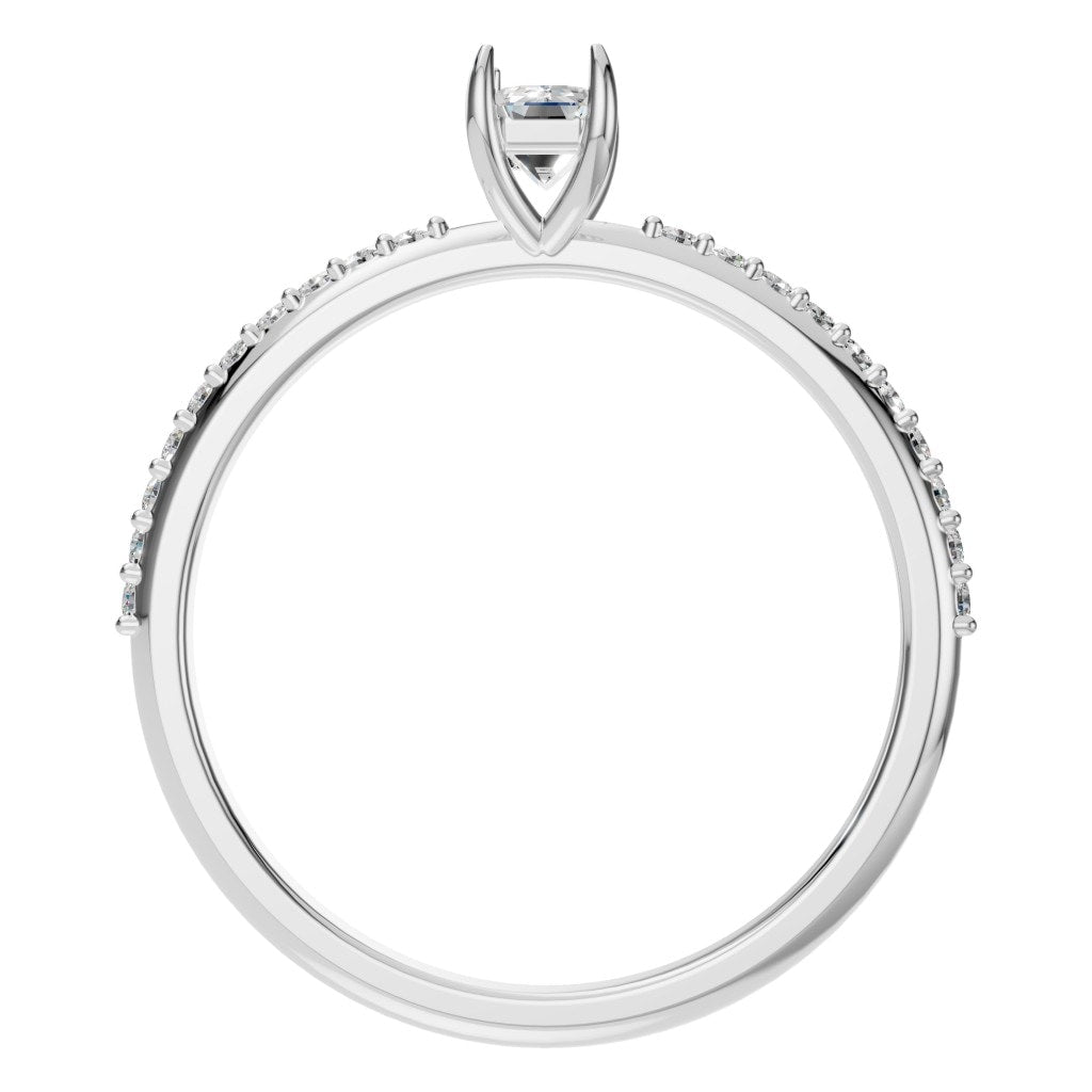 RI-6740 White Gold Ring SET - Top View