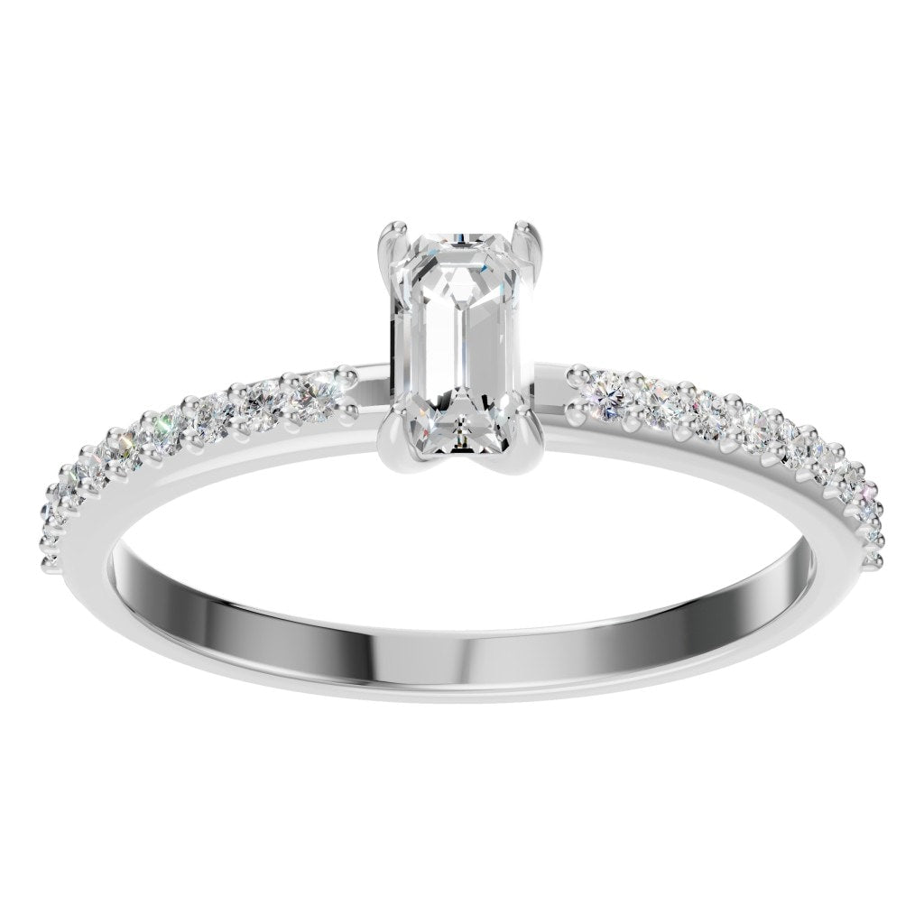 RI-6740 White Gold Ring SET - Front View