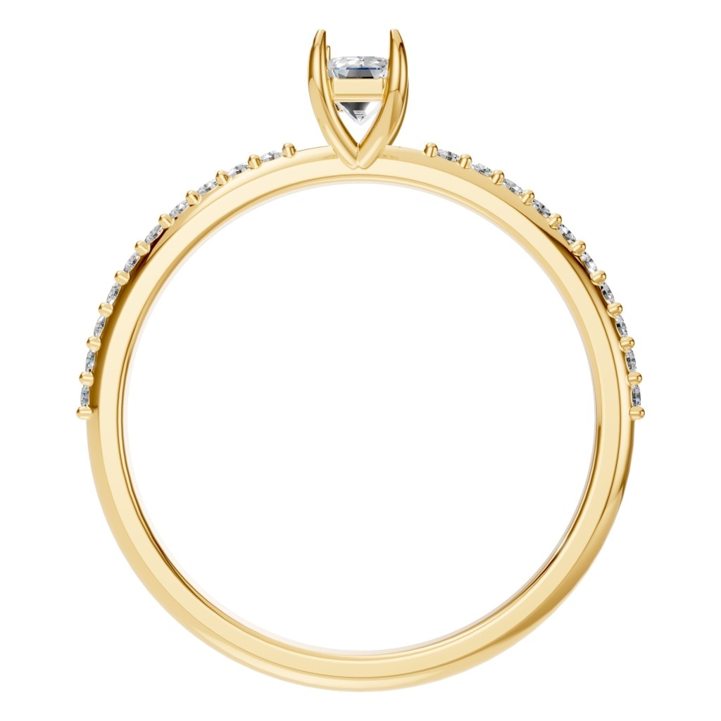 RI-6740 Yellow Gold Ring SET - Top View