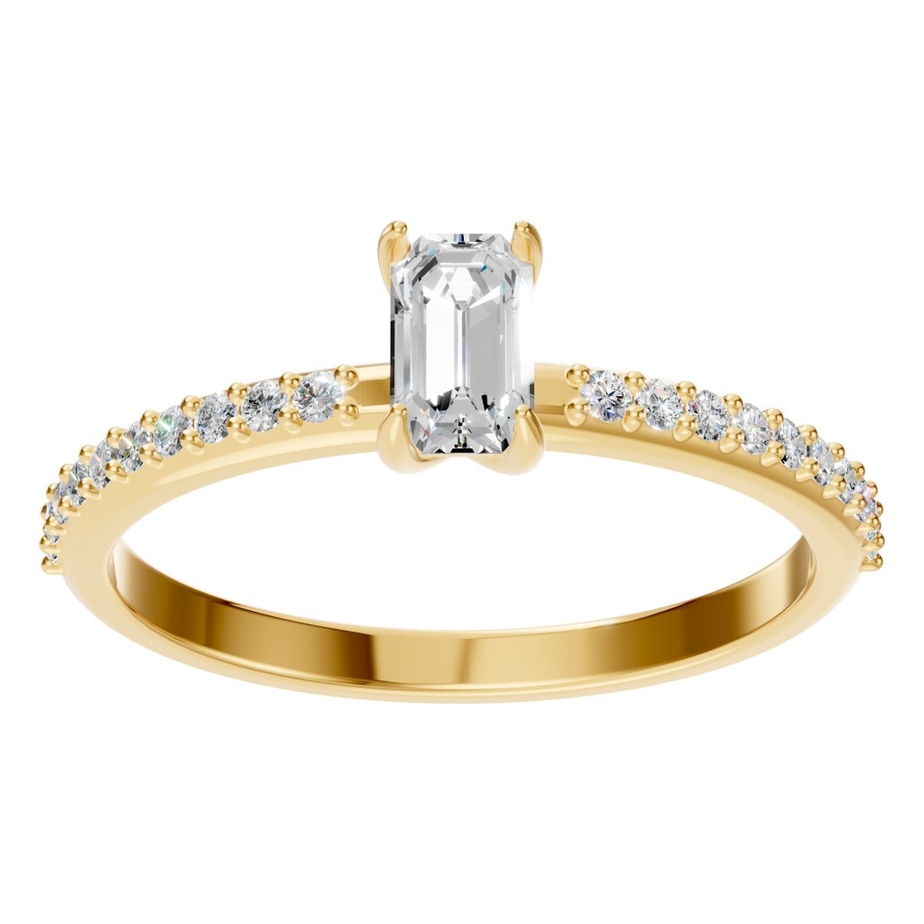 RI-6740 Yellow Gold Ring SET - Front View