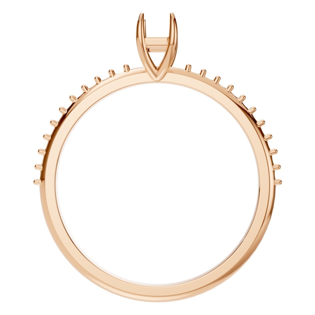 RI-6740 Rose Gold Ring UNSET - Top View
